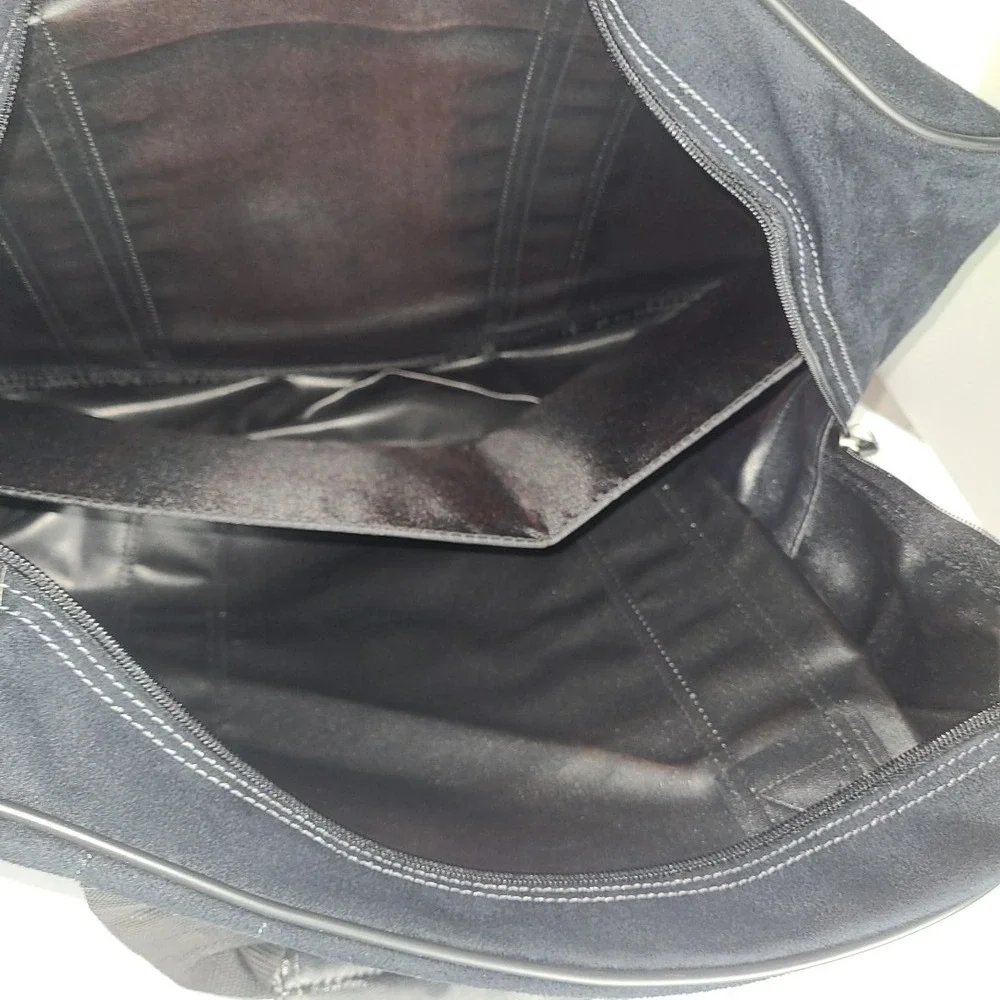 Kenneth Cole Duffel Bag Black New With Tags Faux Suede Travel Weekender Carryon